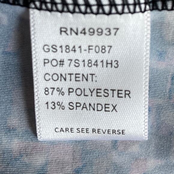 Tail Drawstring Waist Athletic Dress S Blue Black Geo Print 1/4 Zip Activewear - Picture 9 of 11